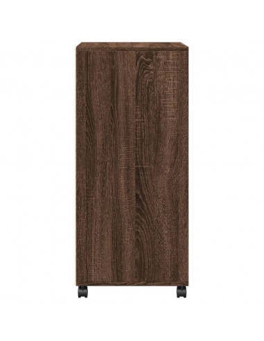 Mobiletto con Ruote Rovere Marrone 55x40x91 cm in Truciolato