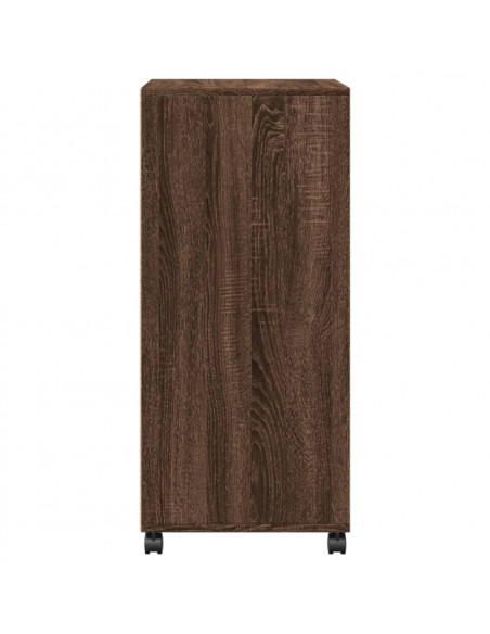 Mobiletto con Ruote Rovere Marrone 55x40x91 cm in Truciolato