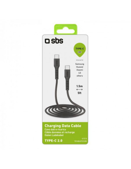 SBS TECABLETCC20K cavo USB 1,5 m USB 2.0 USB C Nero