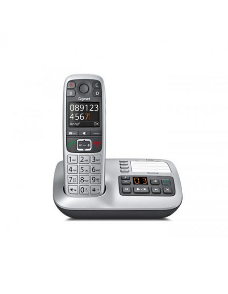 Gigaset E 560 A telefono Telefono DECT Nero, Argento Identificatore di chiamata