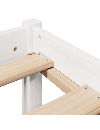 Letto senza Materasso Bianco 140x190 cm Legno Massello di Pino