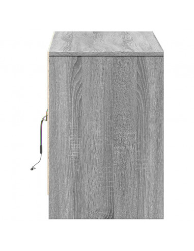 Mobile Porta TV con LED Grigio Sonoma 100x34x50cm in Truciolato