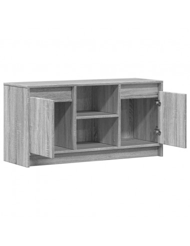 Mobile Porta TV con LED Grigio Sonoma 100x34x50cm in Truciolato