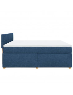 Giroletto a Molle con Materasso Blu 200x200 cm in Tessuto 2