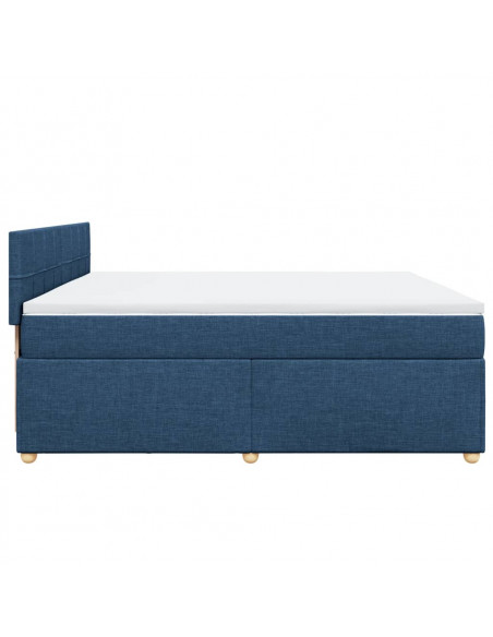 Giroletto a Molle con Materasso Blu 200x200 cm in Tessuto