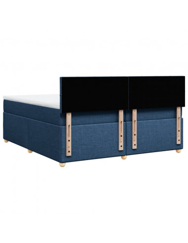 Giroletto a Molle con Materasso Blu 200x200 cm in Tessuto