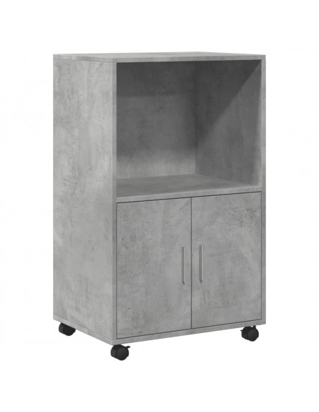 Mobiletto con Ruote Grigio Cemento 55x40x91 cm in Truciolato