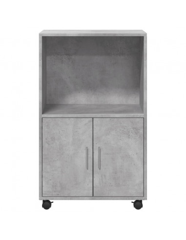 Mobiletto con Ruote Grigio Cemento 55x40x91 cm in Truciolato