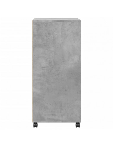 Mobiletto con Ruote Grigio Cemento 55x40x91 cm in Truciolato