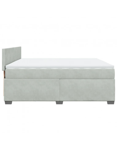 Giroletto a Molle con Materasso Grigio Chiaro 200x200cm Velluto