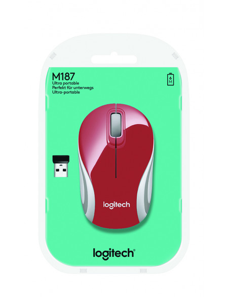 Logitech M187 mouse Ufficio Ambidestro RF Wireless Ottico 1000 DPI