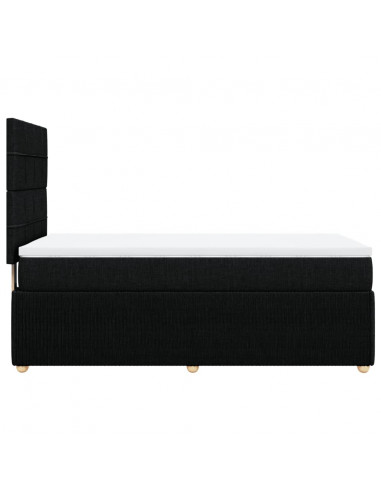 Giroletto a Molle con Materasso Nero 90x200 cm in Tessuto