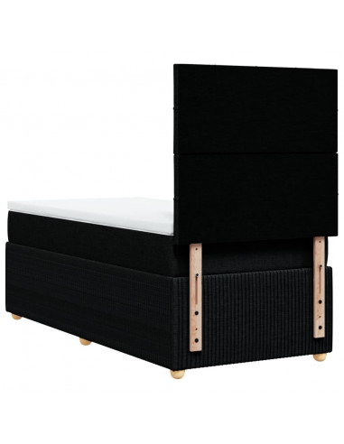 Giroletto a Molle con Materasso Nero 90x200 cm in Tessuto