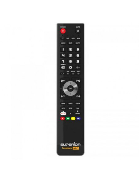 TELECOMANDO UNIVERSALE PER TV SUPERIOR FREEDOM USB 4IN1 BLACK SUPTUB003