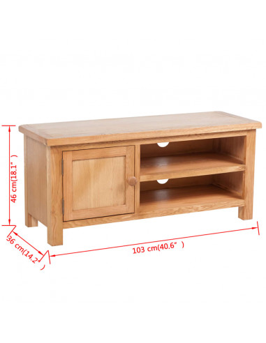 Mobile TV 103 x 36 x 46 cm in Legno Massello di Rovere