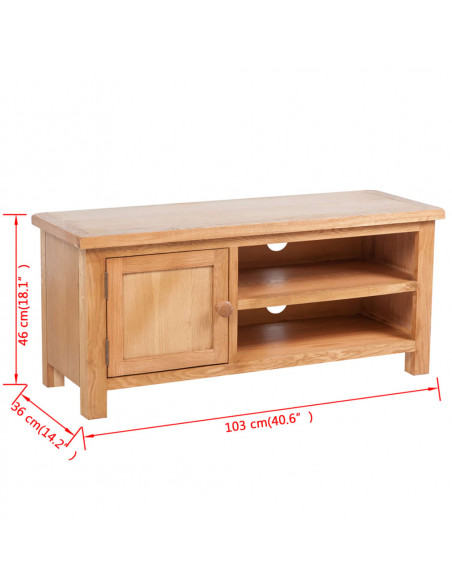 Mobile TV 103 x 36 x 46 cm in Legno Massello di Rovere