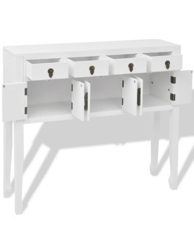 Credenza in Stile Cinese in Legno Massello Bianca