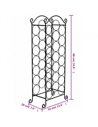 Porta Bottiglie di Vino per 21 Bottiglie in Metallo