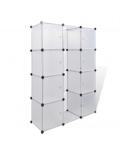 Armadio Modulare con 9 Scomparti 37x115x150 cm Bianco 2