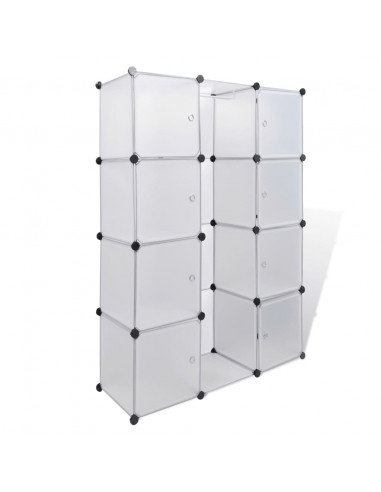 Armadio Modulare con 9 Scomparti 37x115x150 cm Bianco