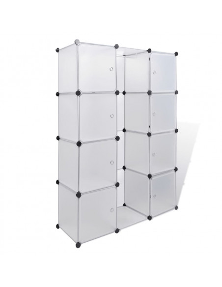 Armadio Modulare con 9 Scomparti 37x115x150 cm Bianco