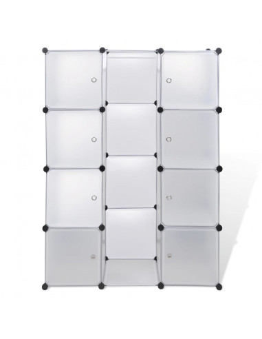 Armadio Modulare con 9 Scomparti 37x115x150 cm Bianco