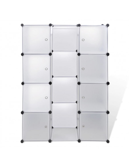 Armadio Modulare con 9 Scomparti 37x115x150 cm Bianco