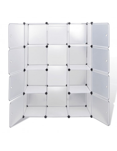 Armadio Modulare con 9 Scomparti 37x115x150 cm Bianco