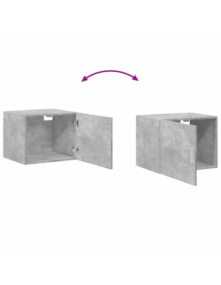 Mobile a Parete Grigio Cemento 50x42,5x40 cm Legno Multistrato
