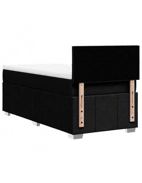 Giroletto a Molle con Materasso Nero 100x200 cm in Tessuto