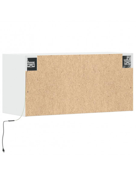 Mobile TV a Parete con Luci LED Bianco 80x31x35 cm