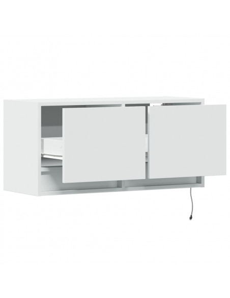 Mobile TV a Parete con Luci LED Bianco 80x31x35 cm