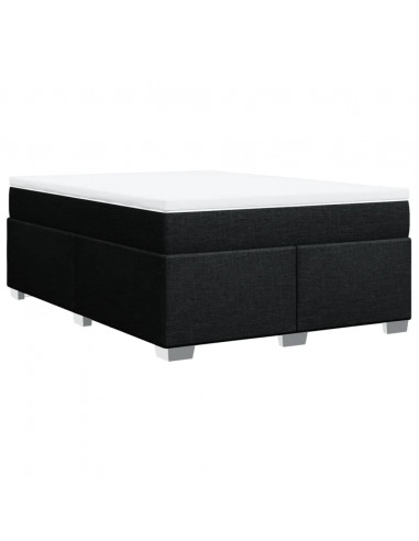 Giroletto a Molle con Materasso Nero 140x200 cm in Tessuto