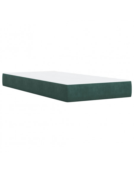 Giroletto a Molle con Materasso Verde Scuro 80x200 cm Velluto
