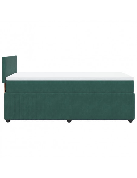 Giroletto a Molle con Materasso Verde Scuro 80x200 cm Velluto