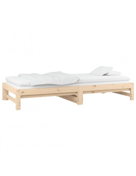 Dormeuse Estraibile 2x(80x200) cm in Legno Massello di Pino