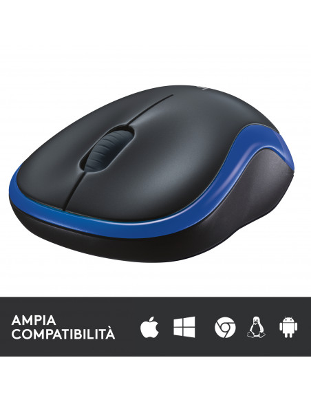 Logitech M185 Mouse Wireless, 2,4 GHz con Mini Ricevitore USB, Durata Batteria di 12 Mesi, Tracciamento Ottico 1000 DPI, Ambides