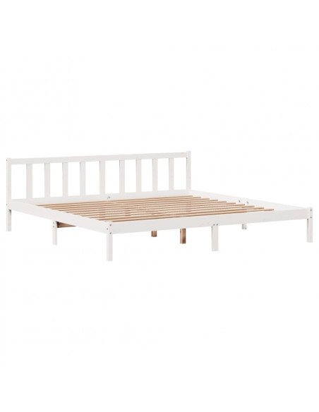 Letto senza Materasso Bianco 180x200 cm Legno Massello di Pino