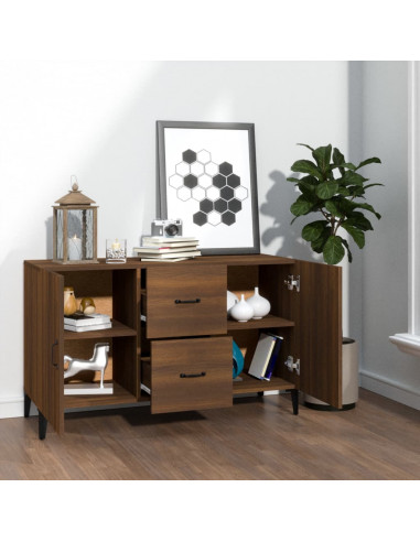 Credenza Rovere Marrone 100x36x60 cm in Legno Multistrato