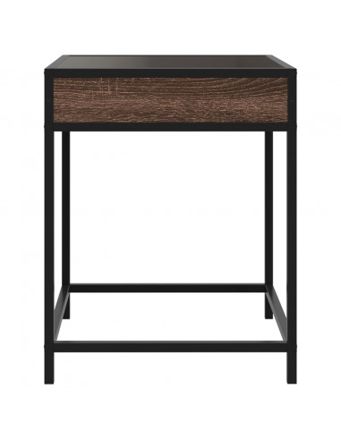 Tavolino da Salotto con LED Infinity Rovere Marrone 40x40x51 cm