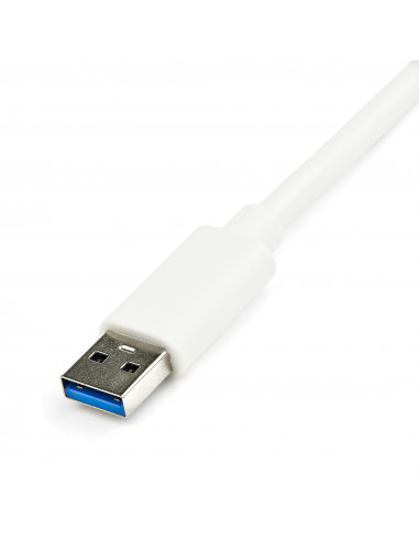 StarTech.com Adattatore USB 3.0 a Ethernet Gigabit (RJ45) - Scheda di rete NIC esterna con porta USB integrata - Bianco