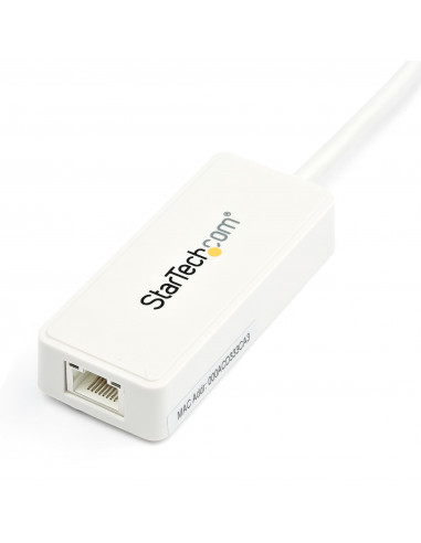 StarTech.com Adattatore USB 3.0 a Ethernet Gigabit (RJ45) - Scheda di rete NIC esterna con porta USB integrata - Bianco