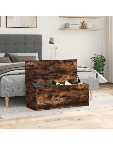Contenitore Portaoggetti Rovere Fumo 90x35x35 cm in Truciolato
