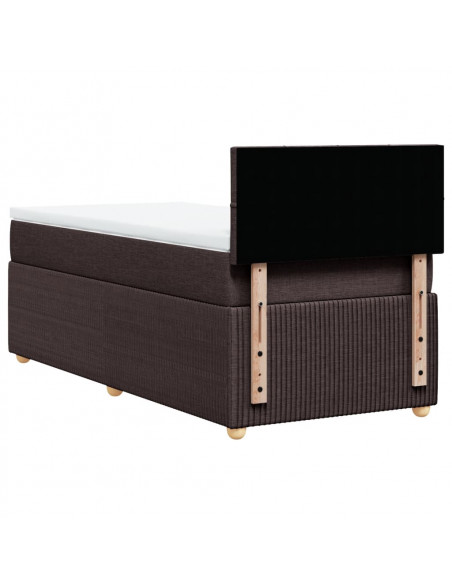 Giroletto a Molle con Materasso Marrone Scuro 90x200 cm Tessuto