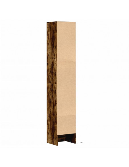 Credenza con LED Rovere Fumo 36x32,5x200cm in Legno Multistrato