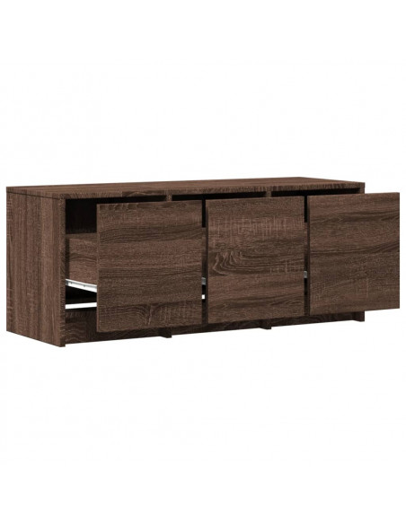 Mobile Porta TV con LED Rovere Marrone 97x34x40 cm Truciolato