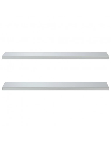 Mensole a Muro 2pz 100x23,5x3cm Argento in Acciaio Inossidabile