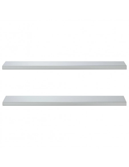 Mensole a Muro 2pz 100x23,5x3cm Argento in Acciaio Inossidabile