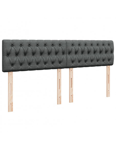Giroletto a Molle con Materasso Grigio Scuro 180x200 cm Tessuto