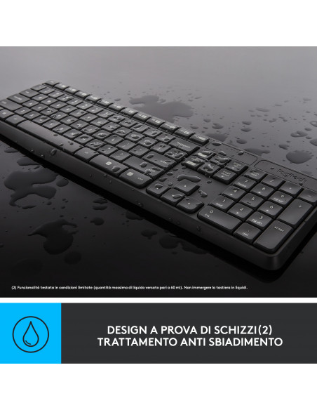 Logitech MK235 Combo Tastiera e Mouse Wireless per Windows, Ricevitore Unifying USB 2,4 GHz Wireless, 15 Tasti FN, Lunga Durata 